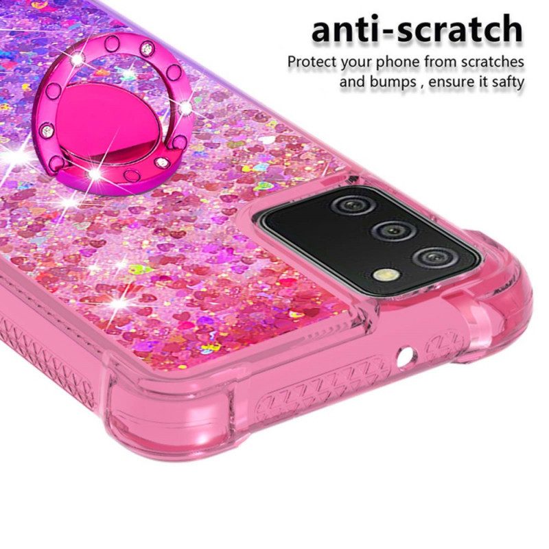 Hoesje voor Samsung Galaxy A03s Glitter Ringbeugel