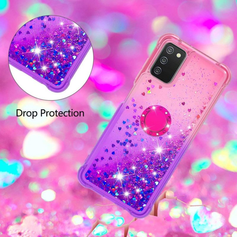 Hoesje voor Samsung Galaxy A03s Glitter Ringbeugel