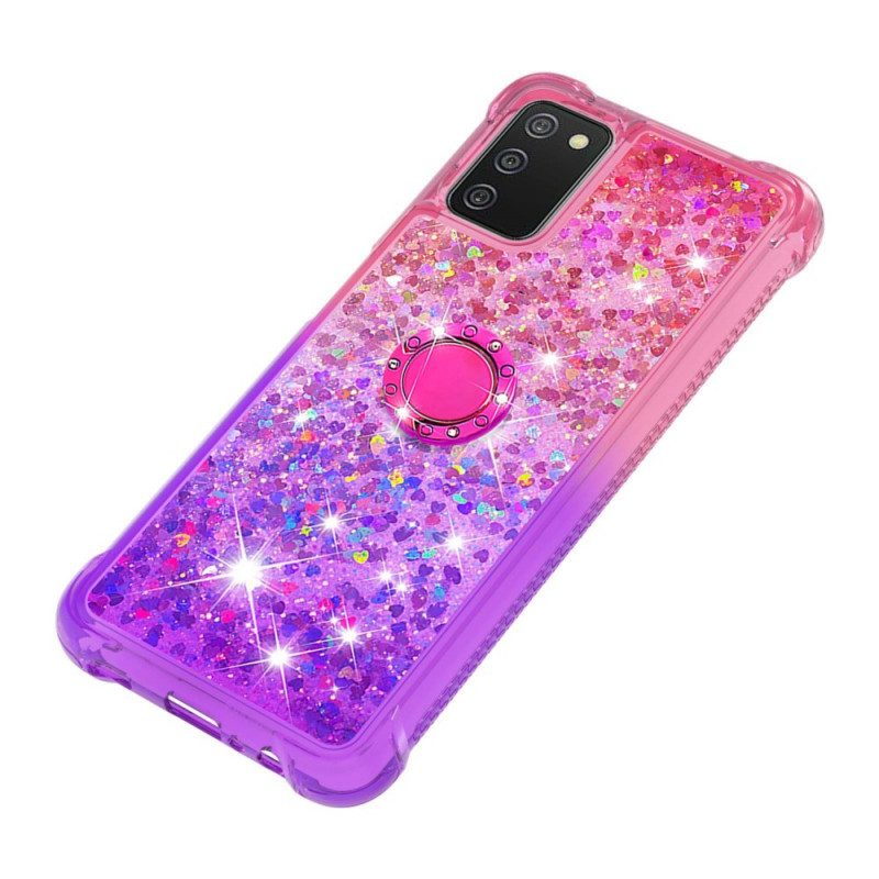 Hoesje voor Samsung Galaxy A03s Glitter Ringbeugel