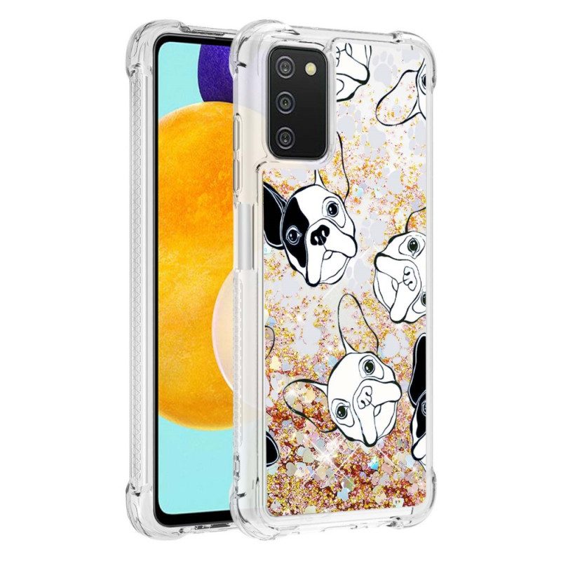 Hoesje voor Samsung Galaxy A03s Mr Dog Pailletten