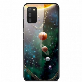 Hoesje voor Samsung Galaxy A03s Zonnestelsel Planeet Gehard Glas