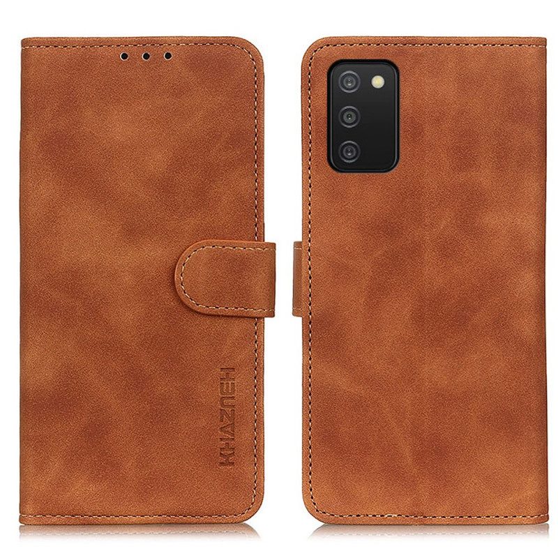 Leren Hoesje voor Samsung Galaxy A03s Khazneh Vintage Leereffect