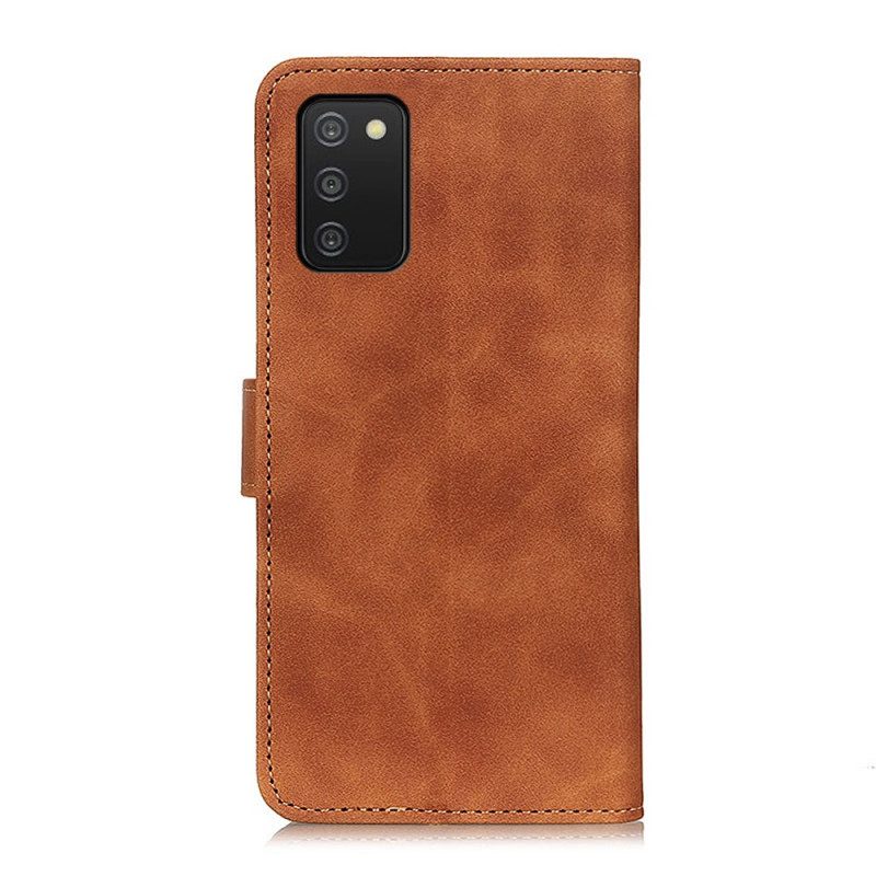 Leren Hoesje voor Samsung Galaxy A03s Khazneh Vintage Leereffect