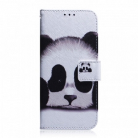 Leren Hoesje voor Samsung Galaxy A03s Panda Gezicht