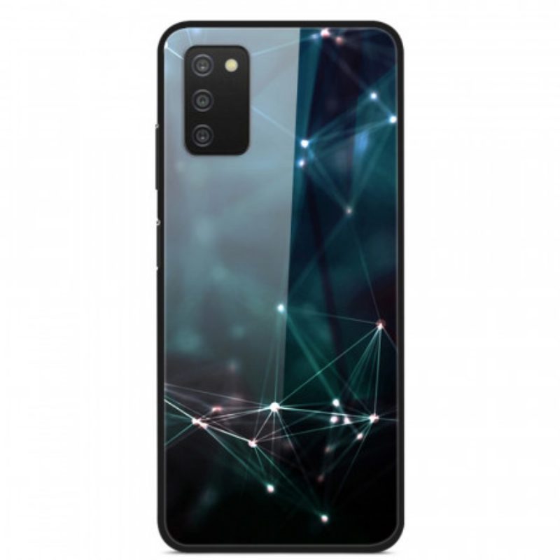 Telefoonhoesje voor Samsung Galaxy A03s Gehard Glas Abstracte Kleuren