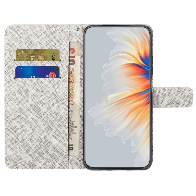 Folio-hoesje voor OnePlus 10T 5G Met Ketting Maanband Bloemen