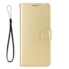 Leren Hoesje voor OnePlus 10T 5G Met Ketting Faux Leather Flashy Met Riem