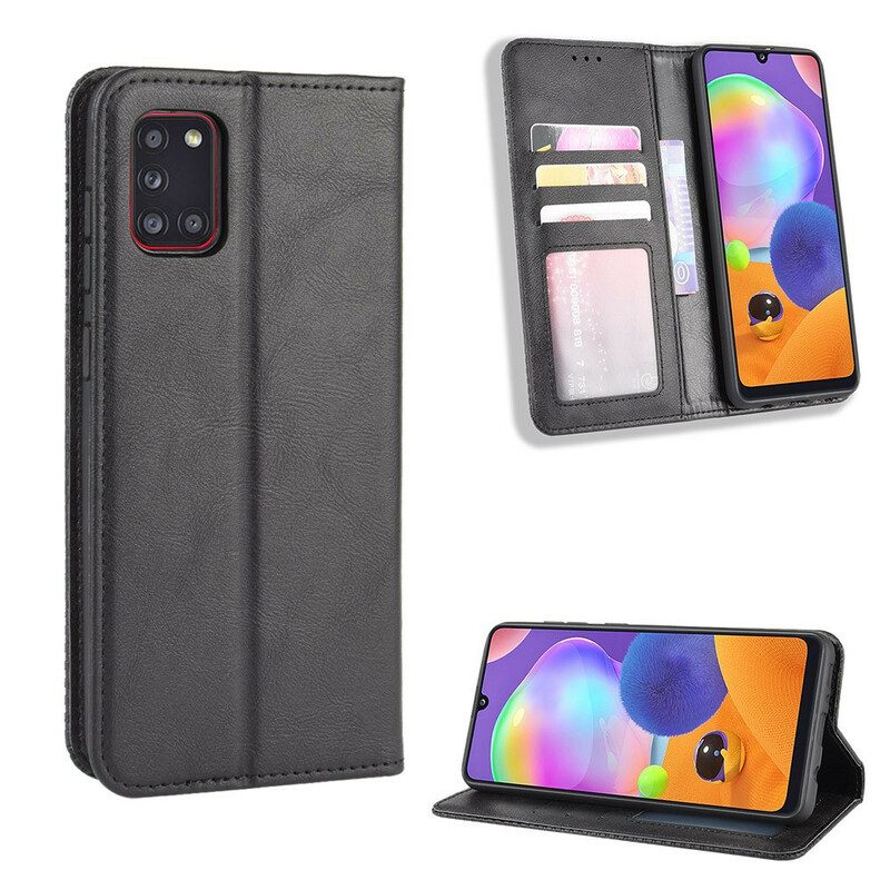 Bescherming Hoesje voor Samsung Galaxy A31 Folio-hoesje Gestileerd Vintage Leereffect