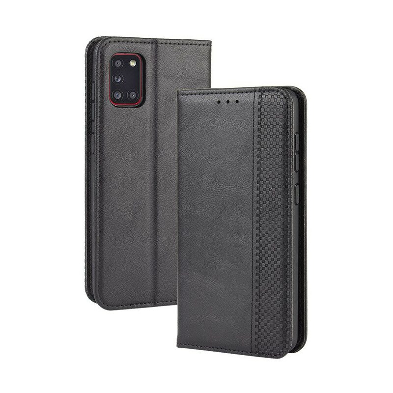 Bescherming Hoesje voor Samsung Galaxy A31 Folio-hoesje Gestileerd Vintage Leereffect