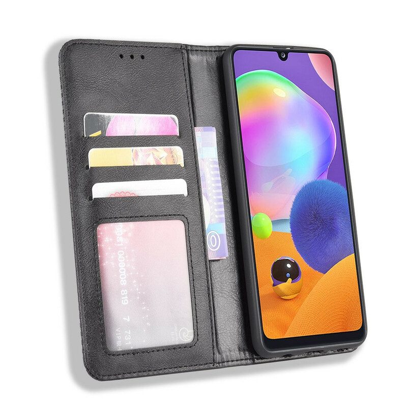 Bescherming Hoesje voor Samsung Galaxy A31 Folio-hoesje Gestileerd Vintage Leereffect