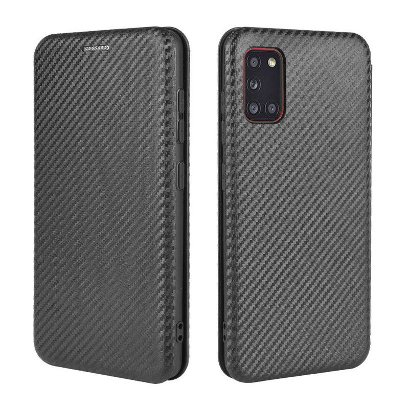 Bescherming Hoesje voor Samsung Galaxy A31 Folio-hoesje Koolstofvezel