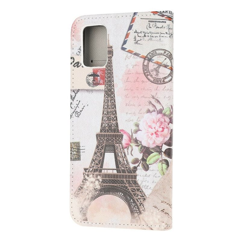 Flip Case voor Samsung Galaxy A31 Retro Eiffeltoren