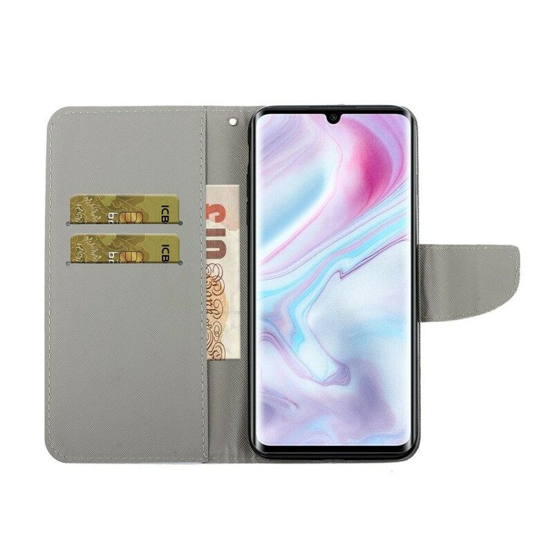 Folio-hoesje voor Samsung Galaxy A31 Gekleurde Vellen Met Koord