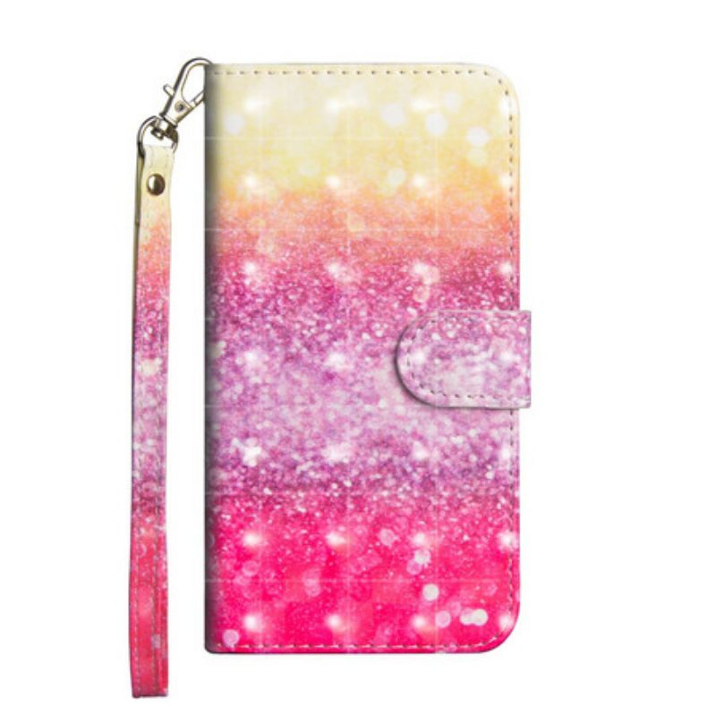 Folio-hoesje voor Samsung Galaxy A31 Magenta Glitterverloop