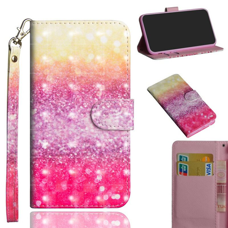 Folio-hoesje voor Samsung Galaxy A31 Magenta Glitterverloop