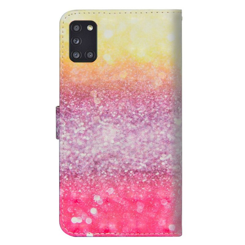 Folio-hoesje voor Samsung Galaxy A31 Magenta Glitterverloop