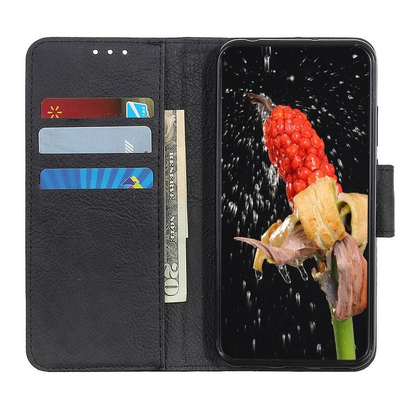 Folio-hoesje voor Samsung Galaxy A31 Mat Lychee Leereffect