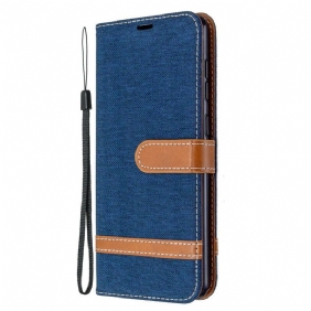 Folio-hoesje voor Samsung Galaxy A31 Met Ketting Band Van Stof En Leereffect