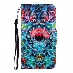 Folio-hoesje voor Samsung Galaxy A31 Met Ketting Flitsende Strappy Mandala