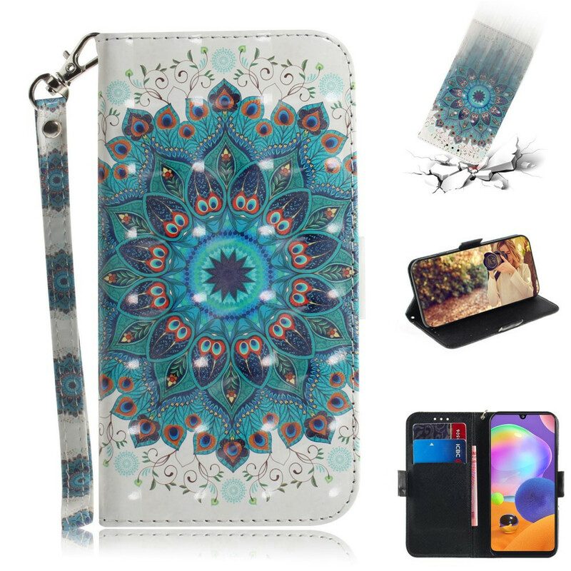 Folio-hoesje voor Samsung Galaxy A31 Met Ketting Meesterlijke Mandala Met Riem