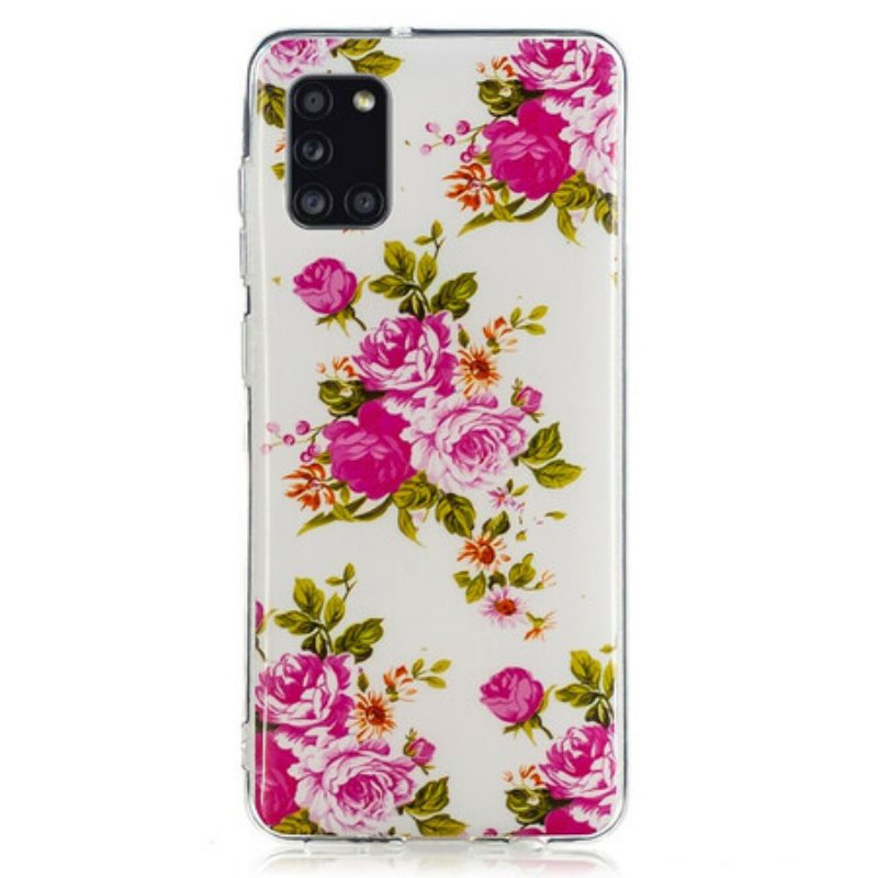 Hoesje voor Samsung Galaxy A31 Fluorescerende Vrijheidsbloemen