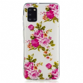 Hoesje voor Samsung Galaxy A31 Fluorescerende Vrijheidsbloemen