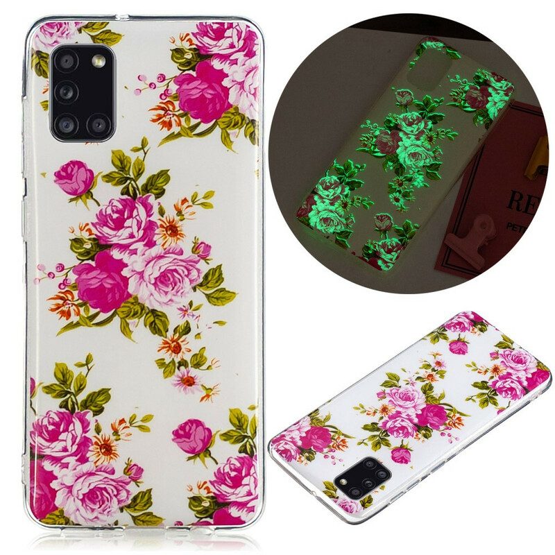 Hoesje voor Samsung Galaxy A31 Fluorescerende Vrijheidsbloemen