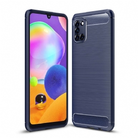 Hoesje voor Samsung Galaxy A31 Geborstelde Koolstofvezel