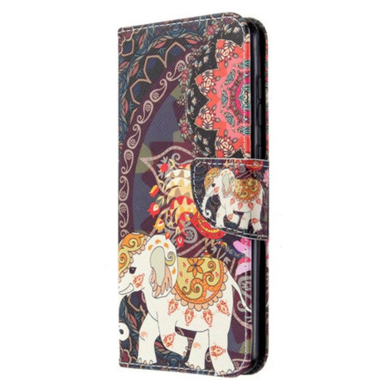 Leren Hoesje voor Samsung Galaxy A31 Indische Olifant