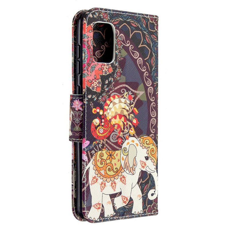 Leren Hoesje voor Samsung Galaxy A31 Indische Olifant