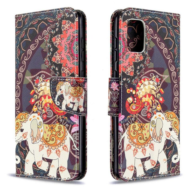 Leren Hoesje voor Samsung Galaxy A31 Indische Olifant