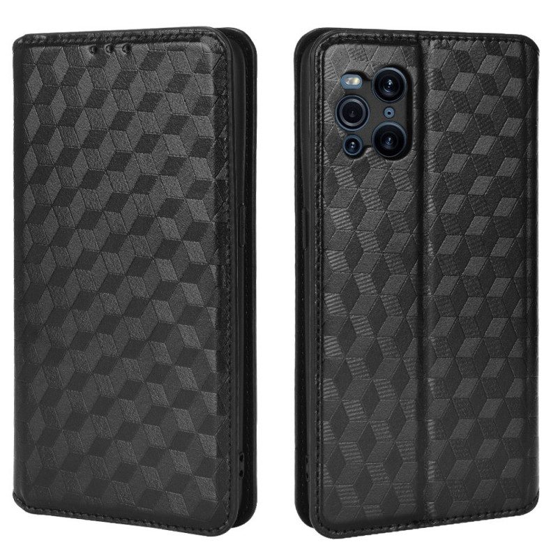 Bescherming Hoesje voor Oppo Find X3 Pro Folio-hoesje Diamant Leereffect