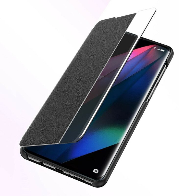 Bescherming Hoesje voor Oppo Find X3 Pro Getextureerd Kunstleer