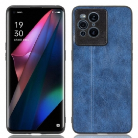 Telefoonhoesje voor Oppo Find X3 Pro Couture-leereffect