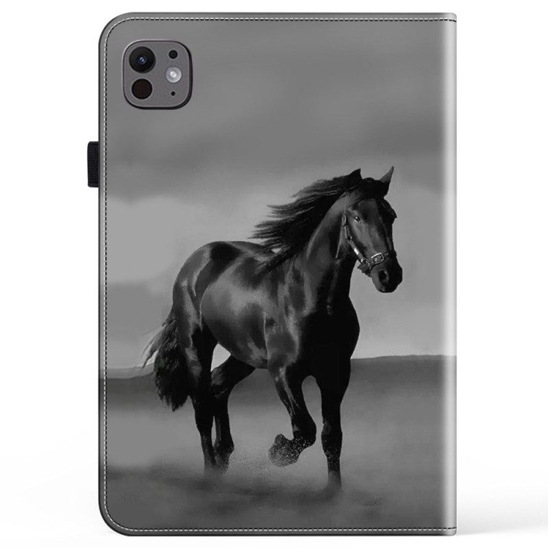 Cover iPad Pro 13 (2024) Zwart Paard Bescherming Hoesje