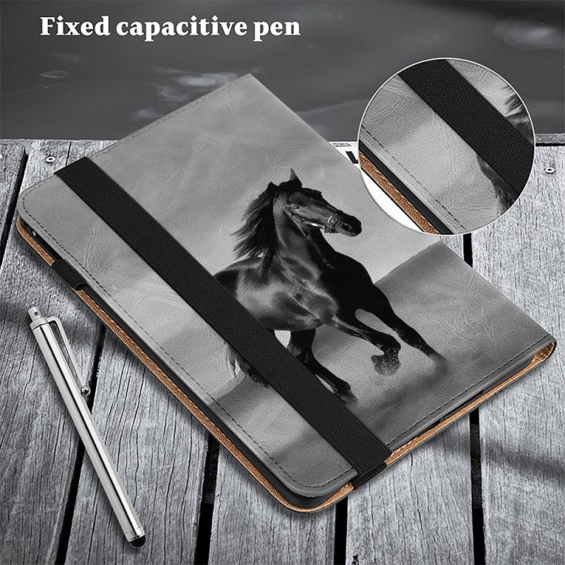 Cover iPad Pro 13 (2024) Zwart Paard Bescherming Hoesje