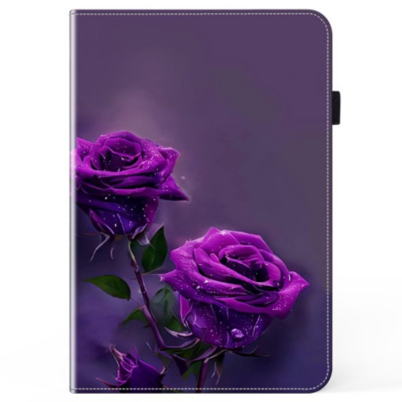 Cover Voor iPad Pro 13 (2024) Paarse Rozen