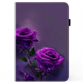 Cover Voor iPad Pro 13 (2024) Paarse Rozen