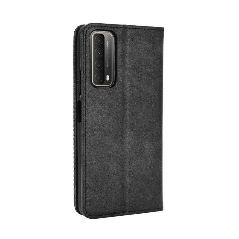 Bescherming Hoesje voor Huawei P Smart 2021 Folio-hoesje Gestileerd Vintage Leereffect