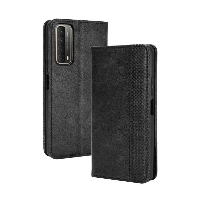 Bescherming Hoesje voor Huawei P Smart 2021 Folio-hoesje Gestileerd Vintage Leereffect