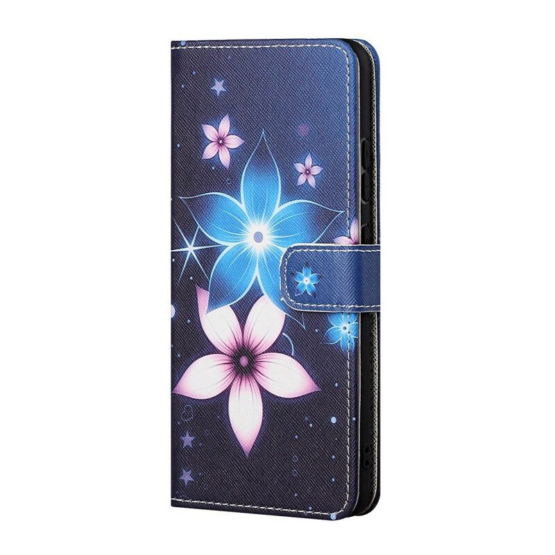 Folio-hoesje voor Huawei P Smart 2021 Met Ketting Maanband Bloemen