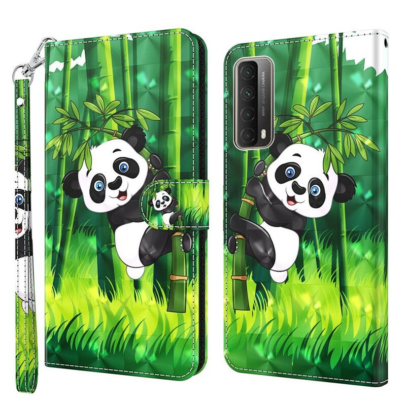 Folio-hoesje voor Huawei P Smart 2021 Panda En Bamboe