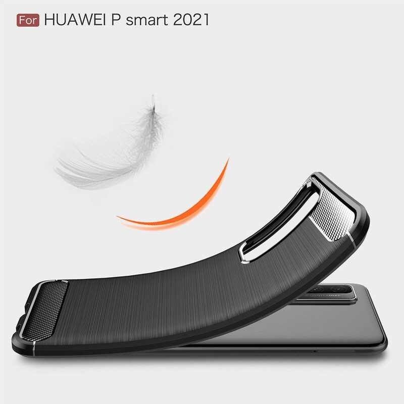 Hoesje voor Huawei P Smart 2021 Geborstelde Koolstofvezel