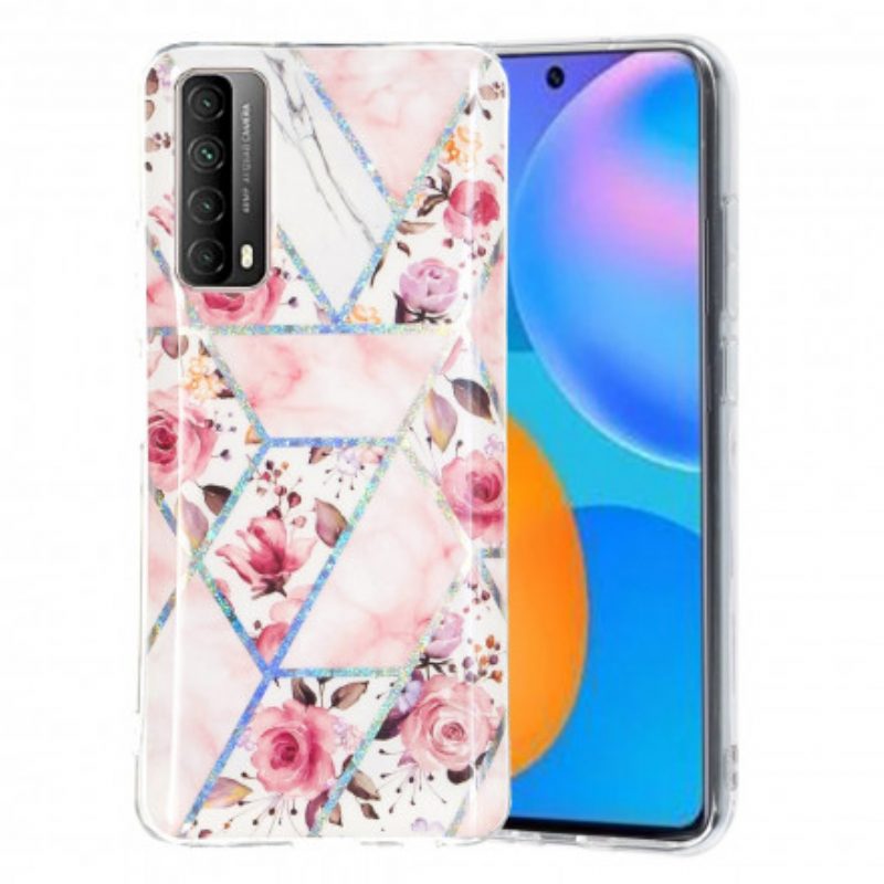 Hoesje voor Huawei P Smart 2021 Gemarmerde Bloemen