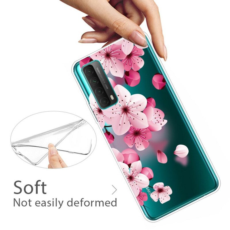 Hoesje voor Huawei P Smart 2021 Grote Roze Bloemen