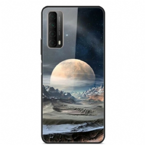 Hoesje voor Huawei P Smart 2021 Space Moon Gehard Glas