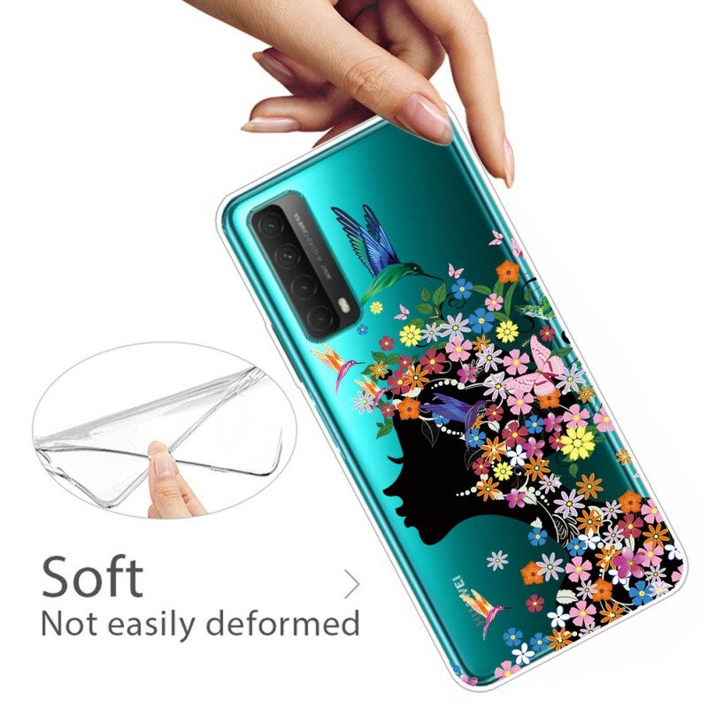 Hoesje voor Huawei P Smart 2021 Transparant Bloemenmeisje