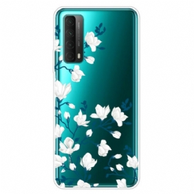 Hoesje voor Huawei P Smart 2021 Witte Bloemen