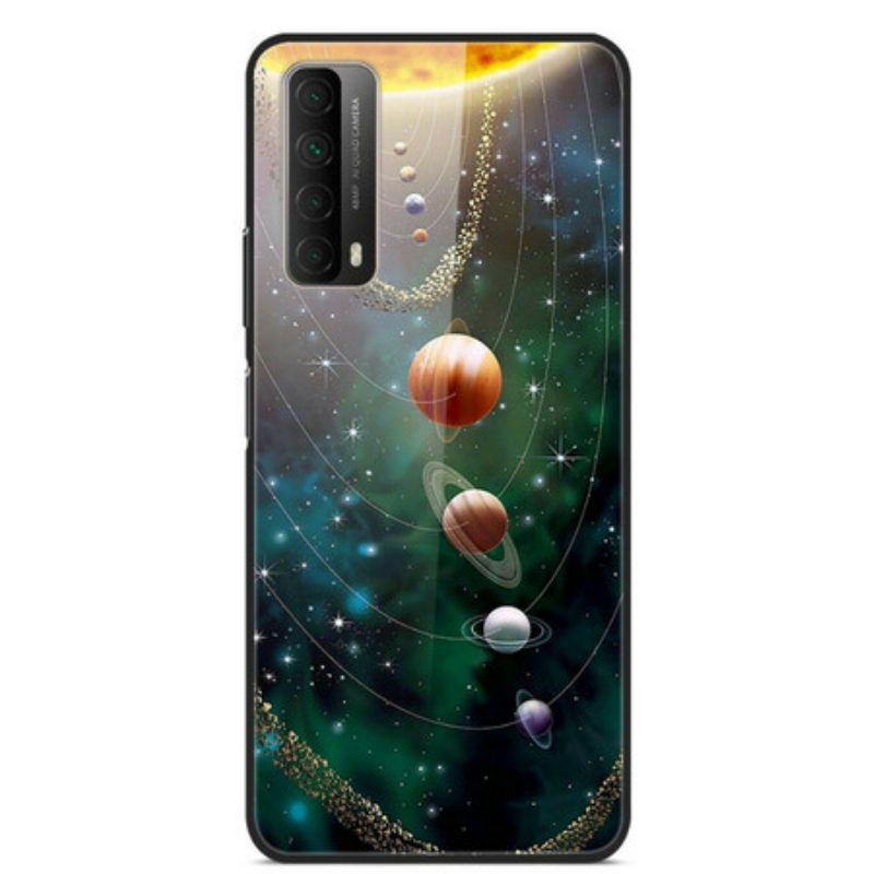 Hoesje voor Huawei P Smart 2021 Zonnestelsel Planeet Gehard Glas