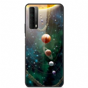 Hoesje voor Huawei P Smart 2021 Zonnestelsel Planeet Gehard Glas